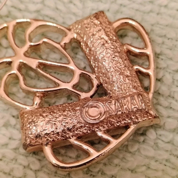 Sarah Coventry 2 piece set Brooch Pendant and Dangling Earrings Orange - Picture 6 of 9